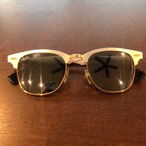 ray ban clubmaster silver and gold